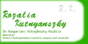 rozalia kutnyanszky business card